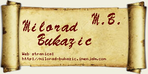 Milorad Bukazić vizit kartica